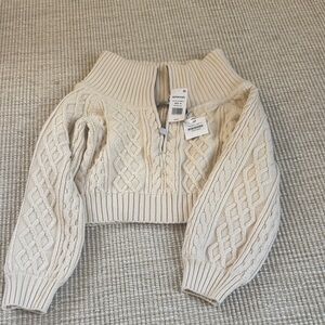 Jonathan Simkhai Cream Cable Knit Turtleneck Sweater